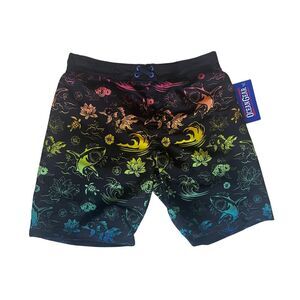 Boys Swim Shorts Size Large Elastic Waist Back Pocket Beach Pool Wear New